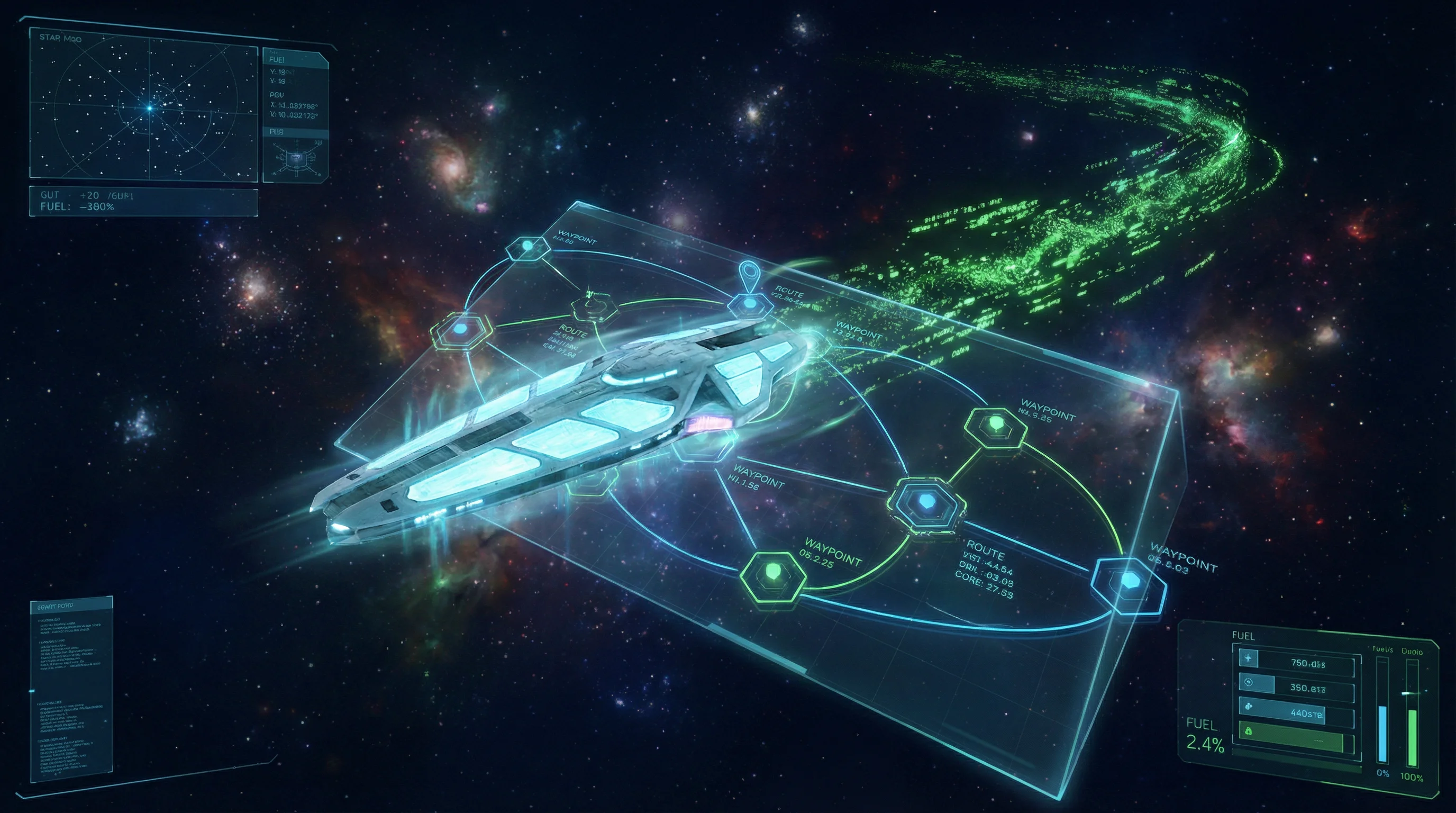 科幻风格的幸运飞艇在冰川上空的航线图